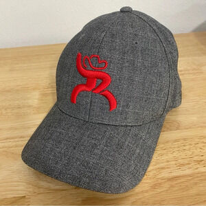 Hooey Flexfit Baseball Cap Hat L-XL Gray Red Roughy